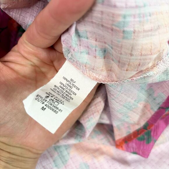 Fantastic Fawn Dress Womens Medium Pink Floral Puff Sleeve Mini NWT Cottagecore - Picture 11 of 12